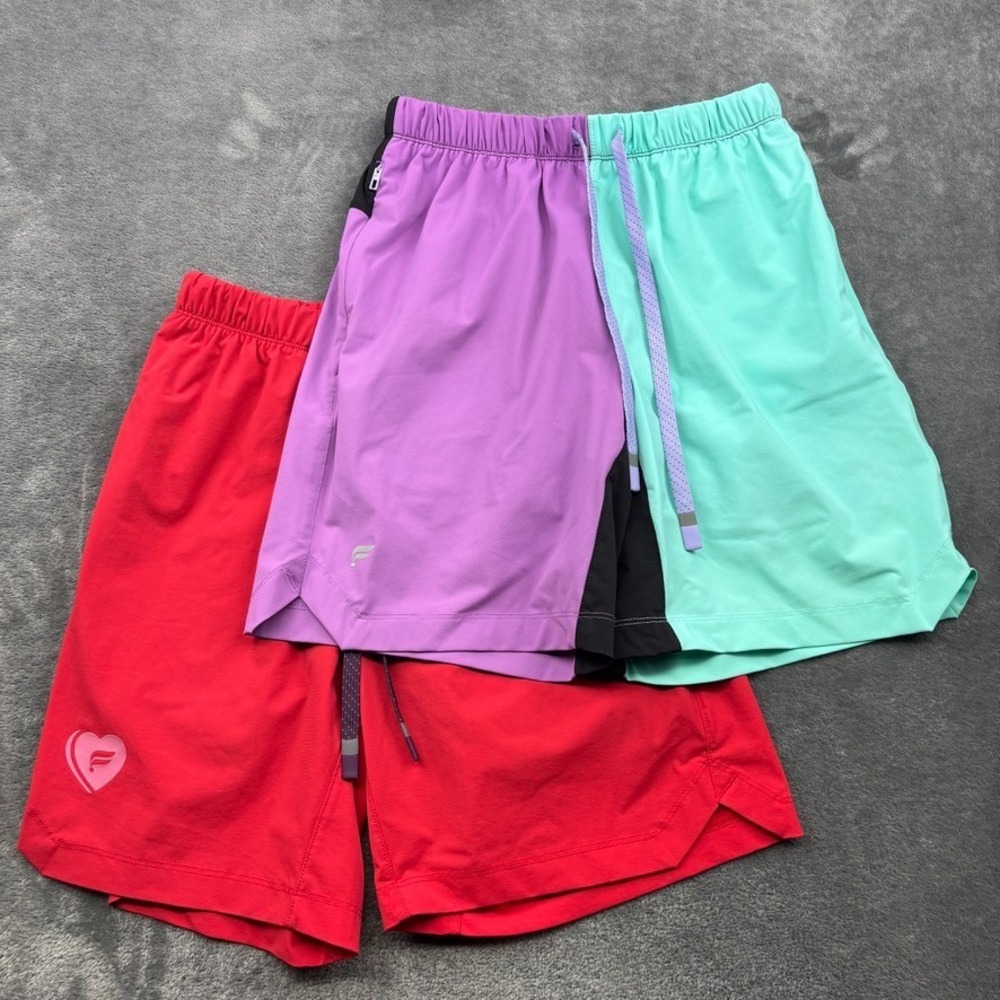Fabletics The Fundamental Short Mens XS Red Lined (lot of 2) Active Train Gym